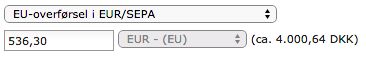 Transfer from bank price