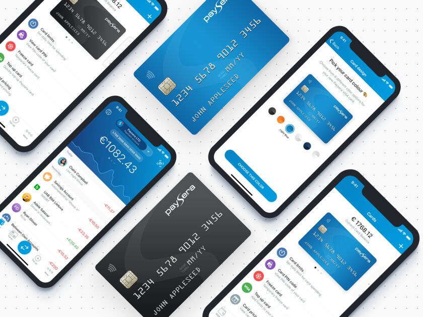 Paysera mobile app and Visa card