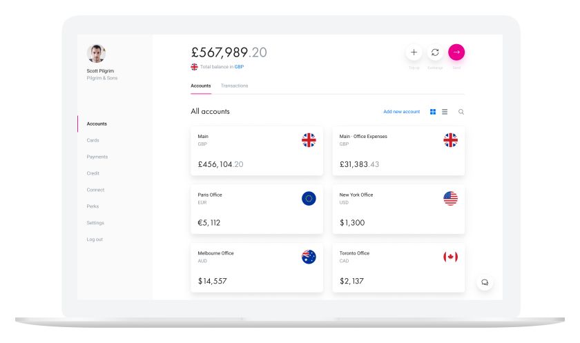 Revolut for Business interface