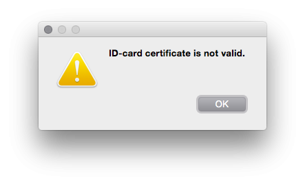 ID-card certificate is not valid